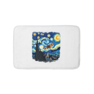 Artistic Dragonfly Shirt Starry Night Dragonfly Bath Mat
