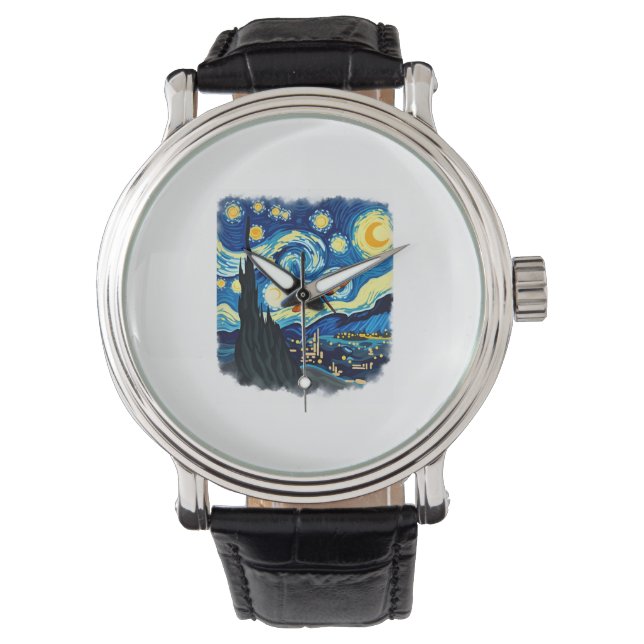Artistic Dragonfly Shirt Starry Night Dragonfly Watch (Front)