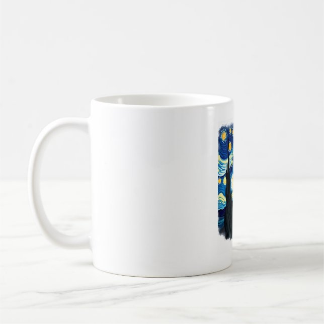 Artistic Dragonfly Shirt Van Gogh Starry Night Dra Coffee Mug (Left)