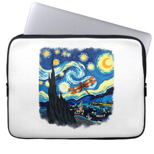 Artistic Dragonfly Shirt Van Gogh Starry Night Dra Laptop Sleeve