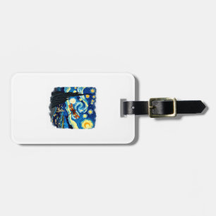 Artistic Dragonfly Shirt Van Gogh Starry Night Dra Luggage Tag