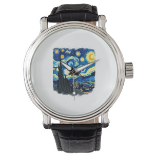 Artistic Dragonfly Shirt Van Gogh Starry Night Dra Watch