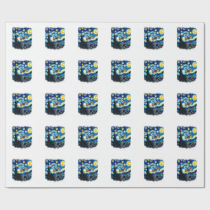 Artistic Dragonfly Shirt Van Gogh Starry Night Dra Wrapping Paper