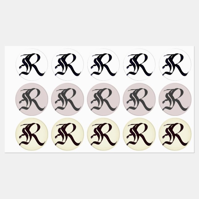 Artistic Elegant Monogram Calligraphy Letter "R.” (Sheet)