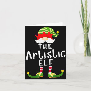 Artistic Elf Group Christmas Funny Pajama Party  Card