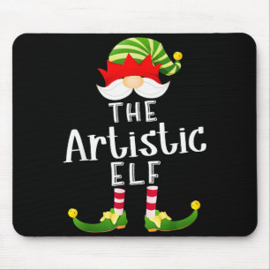 Artistic Elf Group Christmas Funny Pajama Party  Mouse Pad
