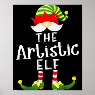 Artistic Elf Group Christmas Funny Pajama Party  Poster