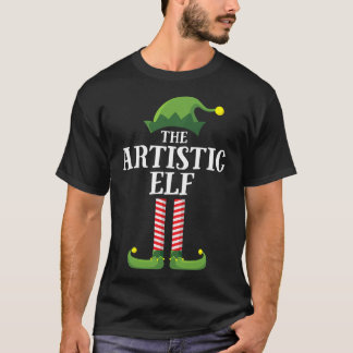 Artistic Elf Matching Family Group Christmas Party T-Shirt