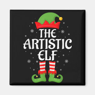 Artistic Elf Xmas Family Matching Elf Squad Christ Magnet