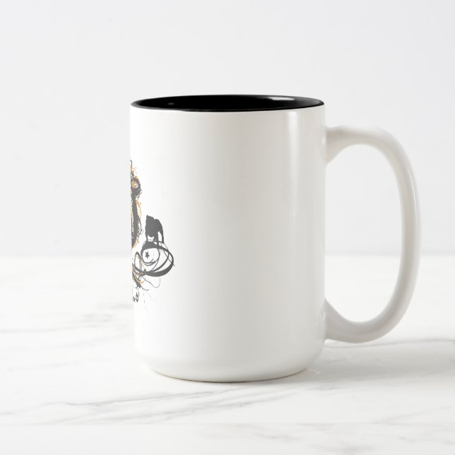 Artistic English Bulldog Breed Design Two-Tone Coffee Mug (Right)