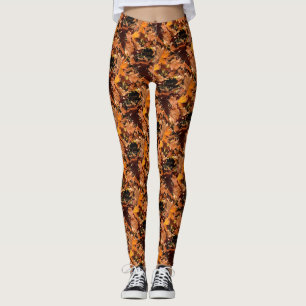 Artistic Fall Leaves In Autumn Sunshine Leggings