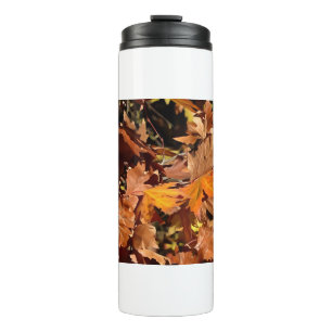 Artistic Fall Leaves In Autumn Sunshine Thermal Tumbler