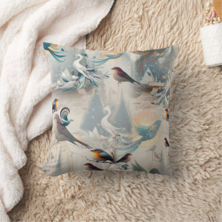 Artistic Fantasy, Bird Drawings in Colour Cushion