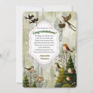 Artistic Fantasy, Bird Drawings in Colour Invitation