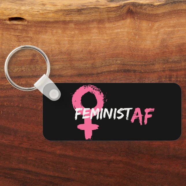 Artistic Feminist AF Pink Female Symbol  Key Ring (Back)