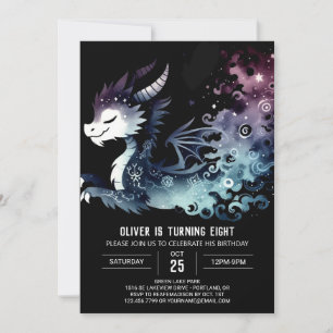 Artistic Fire Breathing Dragon Birthday Invitation