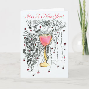 Artistic Fireworks Any New Year Holiday Card