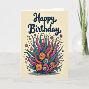 Artistic Flora Birthday Card