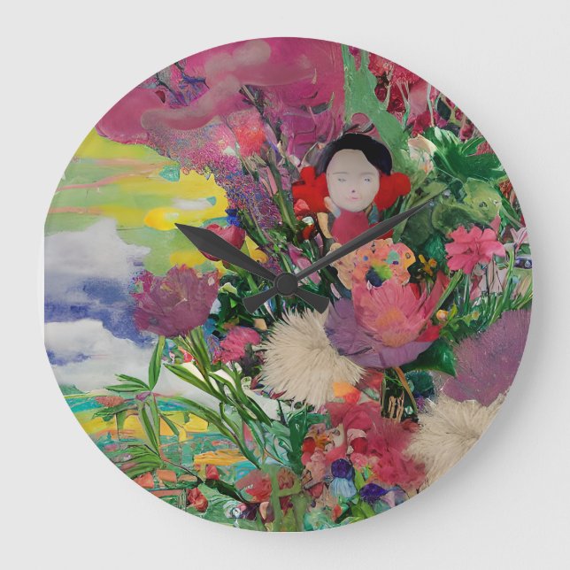 Artistic Floral Artwork Gift Clock (Front)