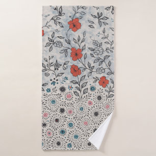 Artistic floral bath towel