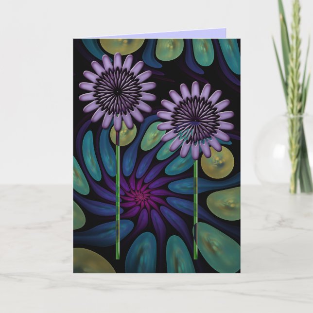 Artistic floral birthday card with text (Front)