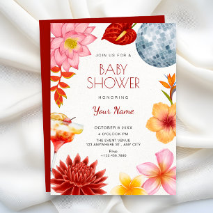 Artistic floral botanical party baby shower invitation