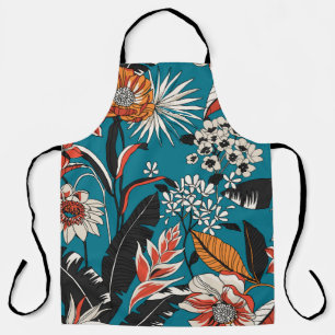 Artistic Floral Deco: Vintage Seamless Pattern Apron