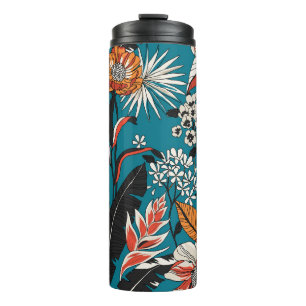 Artistic Floral Deco: Vintage Seamless Pattern Thermal Tumbler