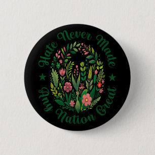 Artistic Floral Democrat President Liberal Anti Tr 6 Cm Round Badge