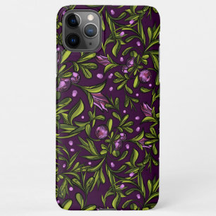 Artistic Floral Motif: Purple Flowers iPhone 11Pro Max Case