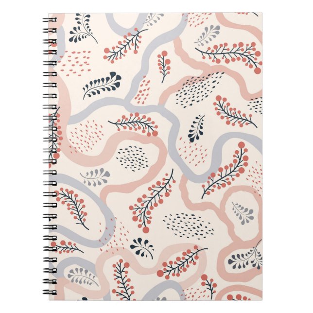 Artistic floral pattern, ornamental autumn decor. notebook (Front)