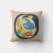 Artistic Floral Square Pillow