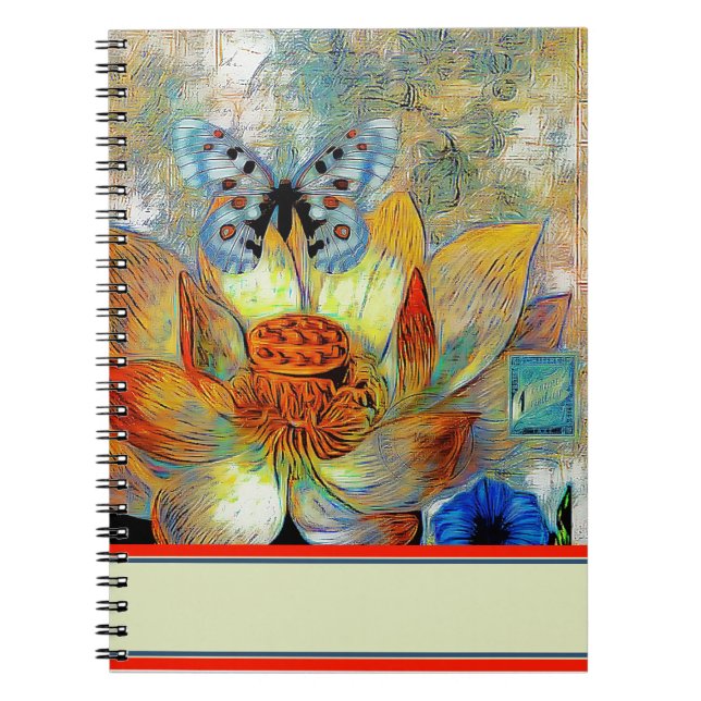 Artistic flower and butterfly notebook (Front)