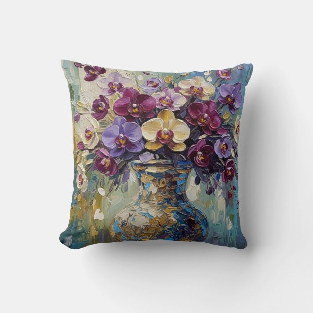 Artistic Flower Design Cushion (Front)