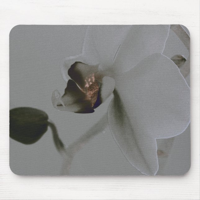 Artistic Flower in Grey Tones Mouse Pad (Front)