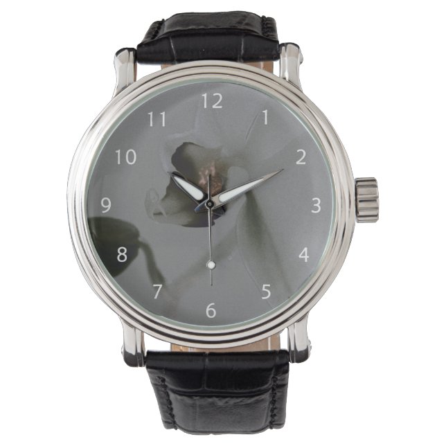 Artistic Flower in Grey Tones Watch (Front)