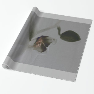 Artistic Flower in Grey Tones Wrapping Paper