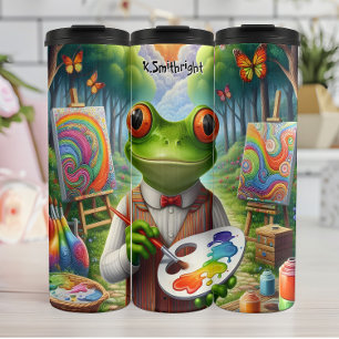 Artistic Frog in a Whimsical Landscape Thermal Tumbler