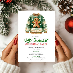 Artistic Funny Ugly Sweater Christmas Party Invitation