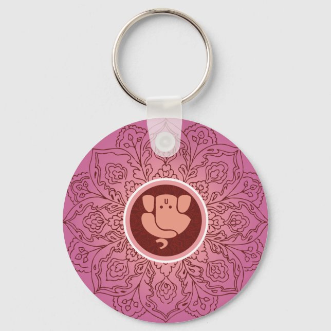 Artistic Ganesh with Mandana Key Ring (Front)