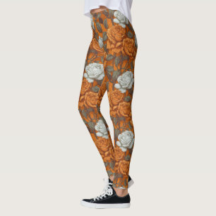 Artistic Gardenias Flower Yoga Exercise Leggings