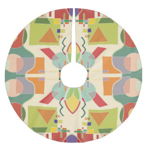 Artistic Geometric: Colourful Seamless Pattern Brushed Polyester Tree Skirt