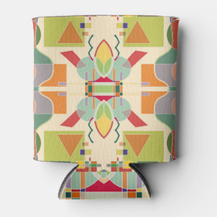 Artistic Geometric: Colourful Seamless Pattern Can Cooler