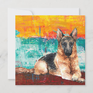 Artistic German Shepherd Abstract Painting