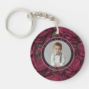 Artistic Gift Sets For Women Carnation Photo Key Ring