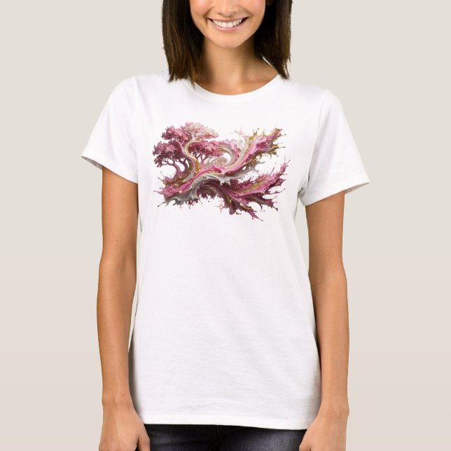 Artistic Gold ABSTRACT ART Statement Tee (Front)