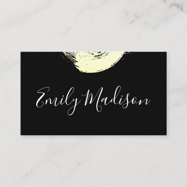 Artistic Gold Brushed (Black / White) Business Card (Front)