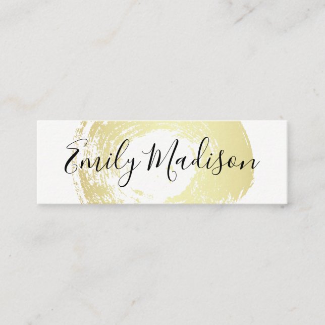 Artistic Gold Brushed | Stylish Mini Business Card (Front)