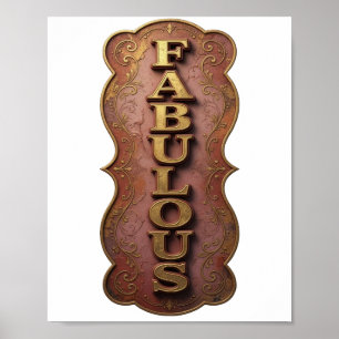 Artistic Gold FABULOUS Statement Design Poster