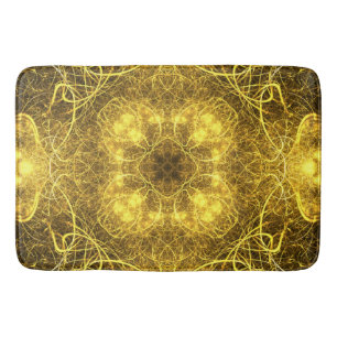 Artistic Gold Fractal Design_Bath Mat